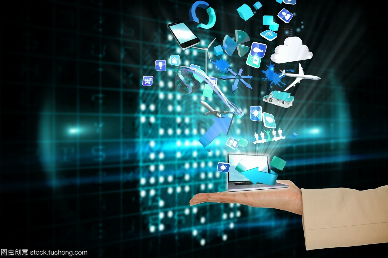 軟件開發中的高效工具 手提電腦與精心設計的應用圖標
